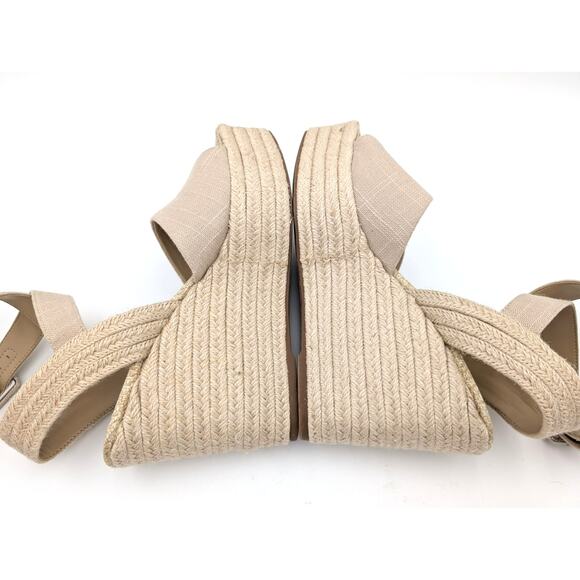 Sam Edelman Vada Wedge Ankle Strap Sandal Women's Neutral Size US10 EU40.5 - Picture 5 of 11